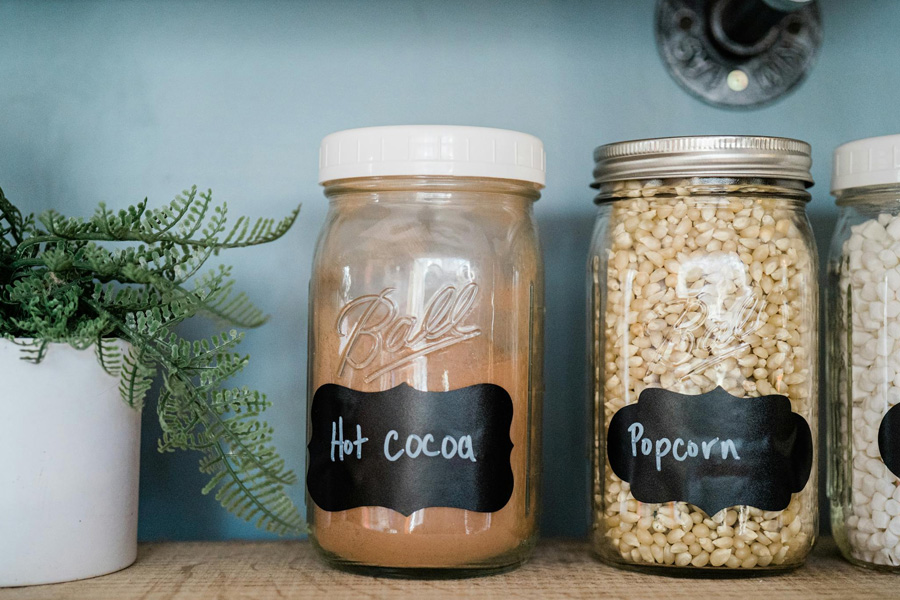 Jars in a pantry